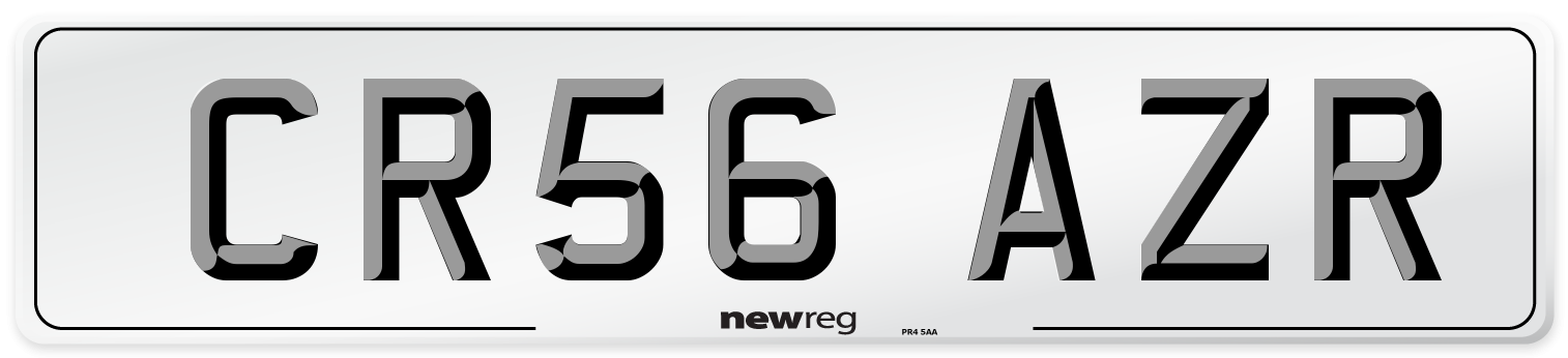 CR56 AZR Number Plate from New Reg